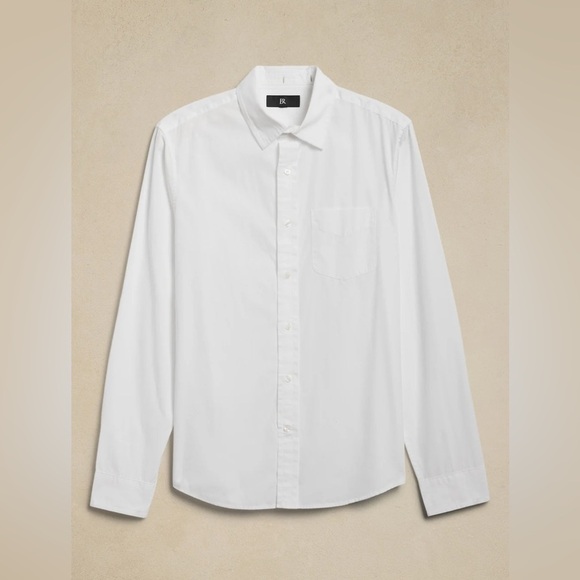 NWT! Banana Republic Standard-Fit Washed Cotton Poplin Shirt - Size Large - Picture 10 of 11